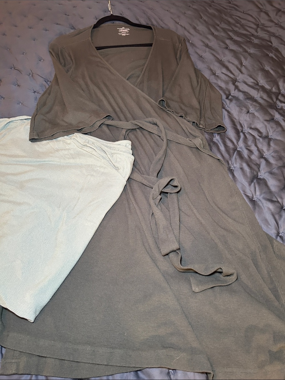 Caden Lane Baboo Ribbed Knit Robe with coordinating swaddle